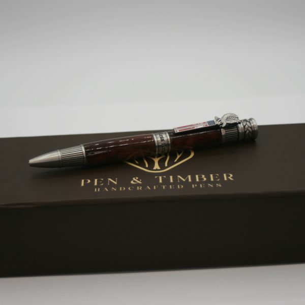 Vintage American Patriot Antique Redwood Burl Twist Pen