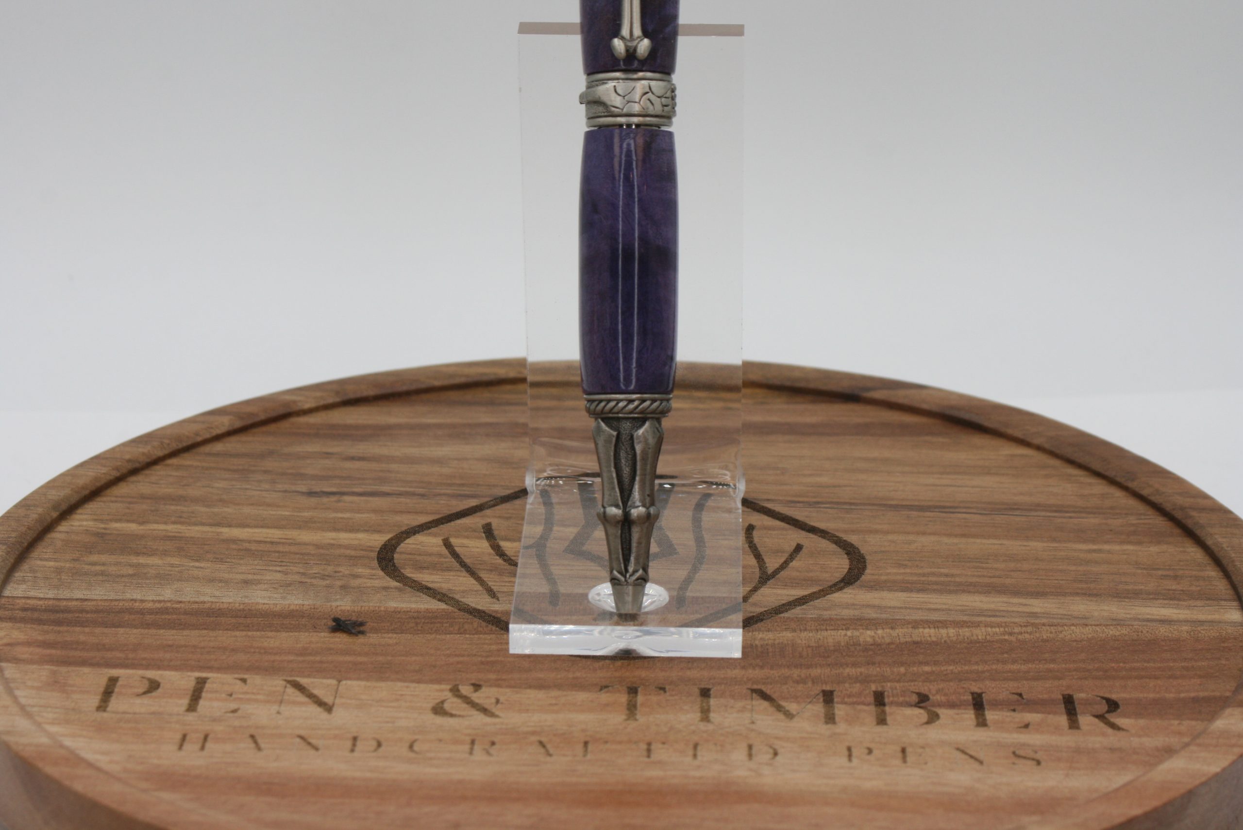 Skull Antique Pewter Twist Pen with Stabilized Box Elder – A Fierce, Gothic Writing Statement - Image 3