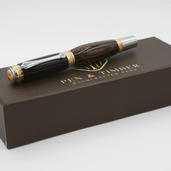 Majestic 22kt Gold Fountain Pen Kit with Macassar Ebony Blank
